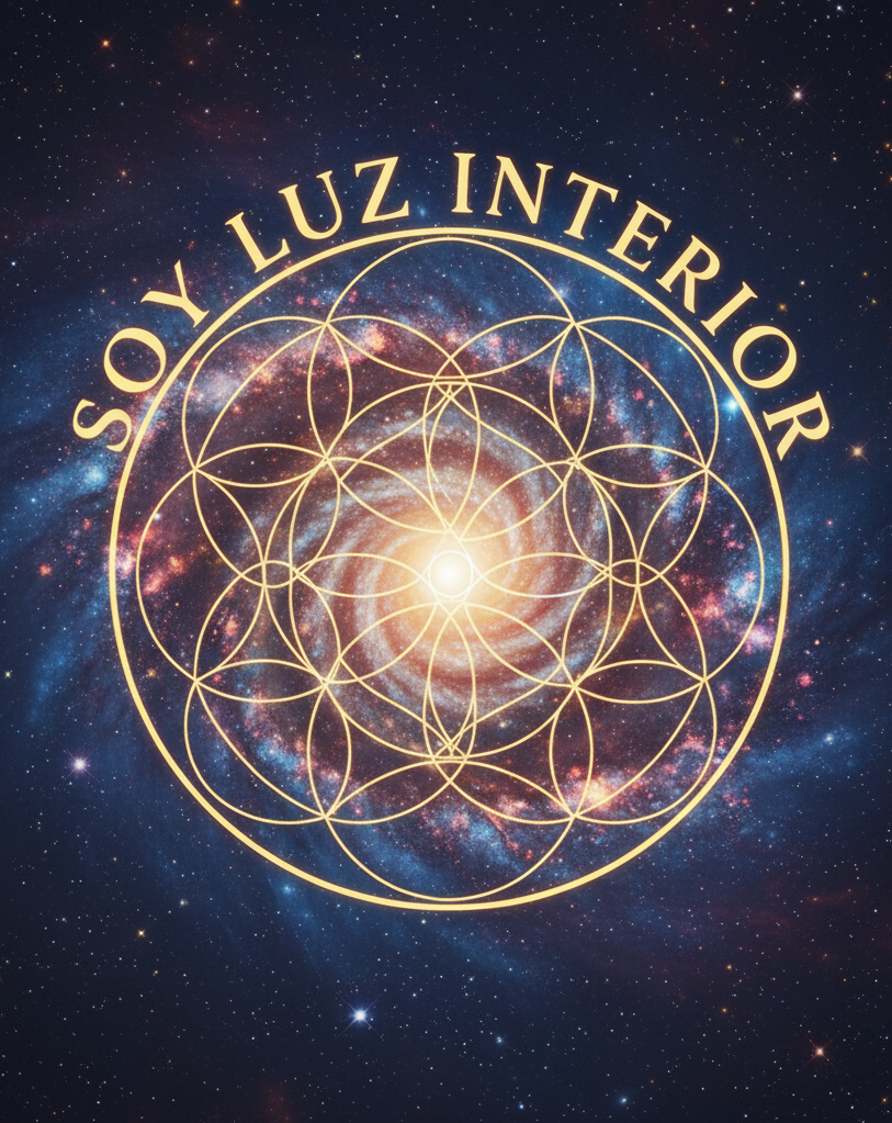 Flor de la vida con luz dorada